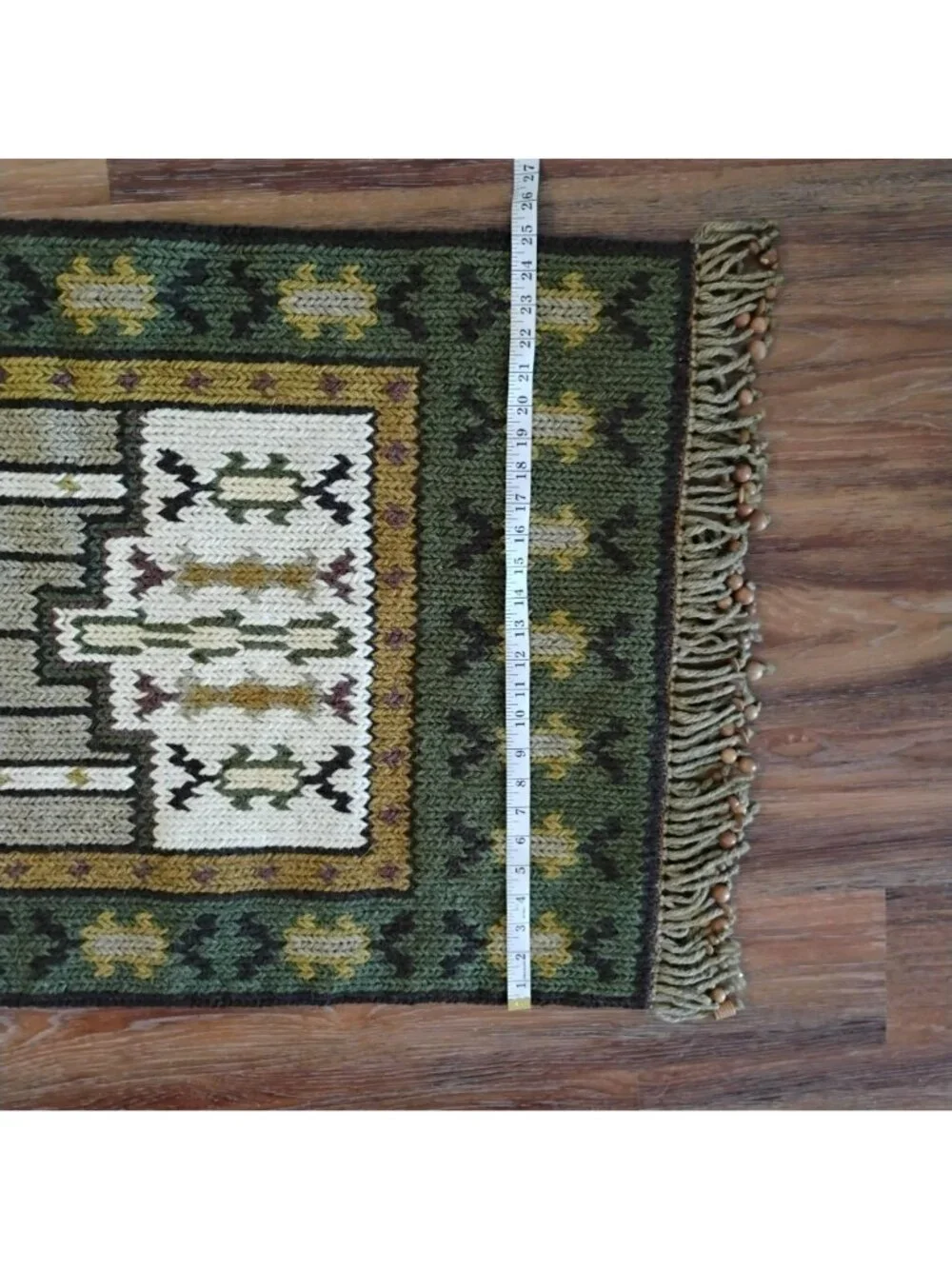 Vintage Finnish Ryijy Wall Hanging, Mid Century Modern Wool Rya Rug Tapestry
